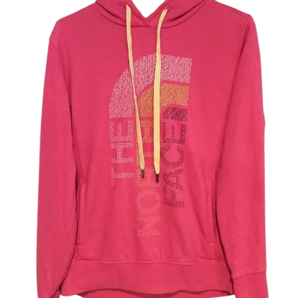 The North Face Tops - THE NORTH FACE Women's Pullover Pink Hooded Sweatshirt Large.